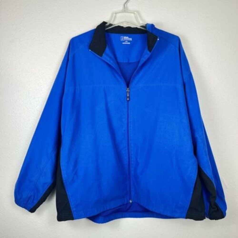 Men’s PGA Tour Large Full Zip Blue Windbreaker lightweight Golf Mesh Jacket
